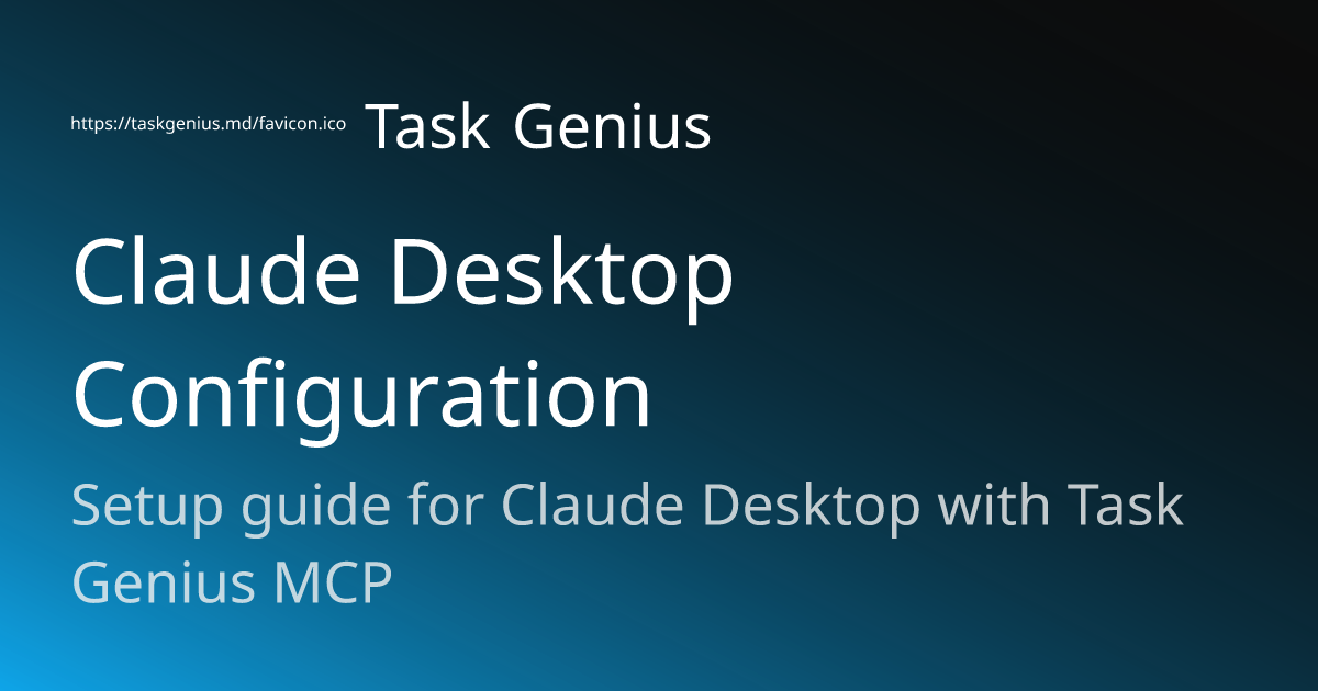 Claude Desktop Configuration - Task Genius