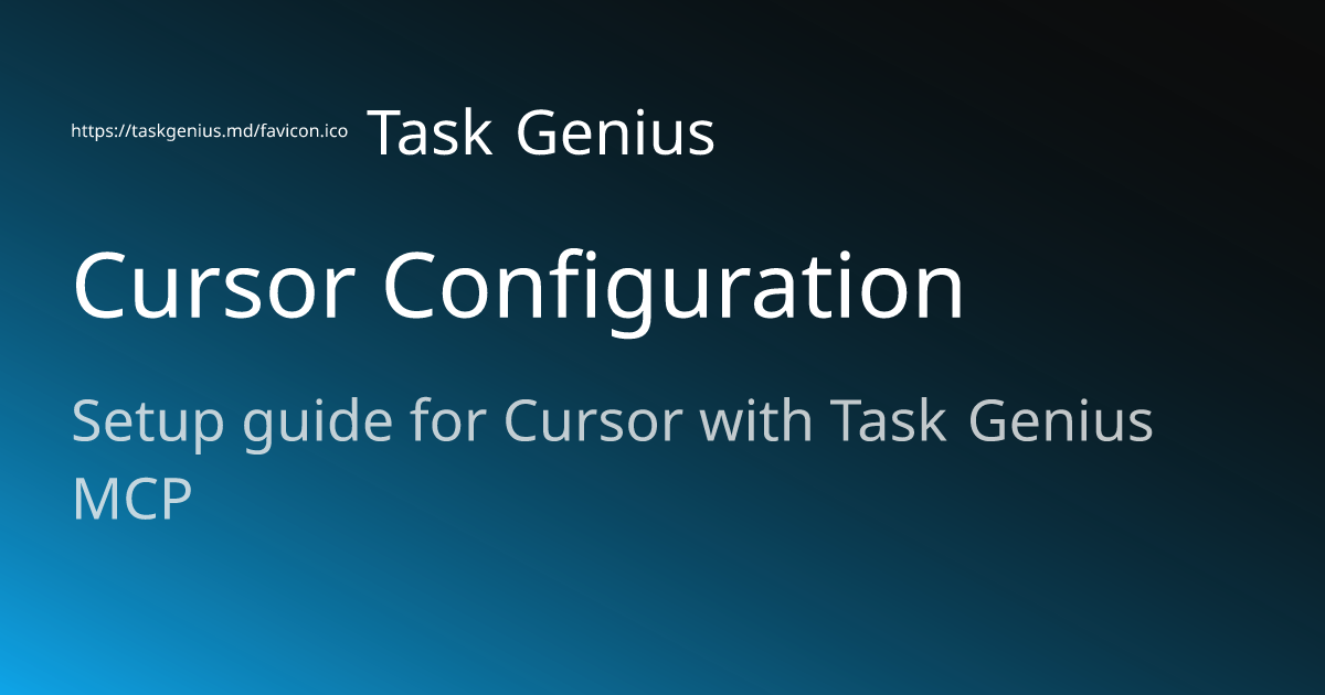 Cursor Configuration - Task Genius