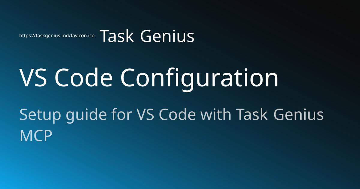 VS Code Configuration - Task Genius
